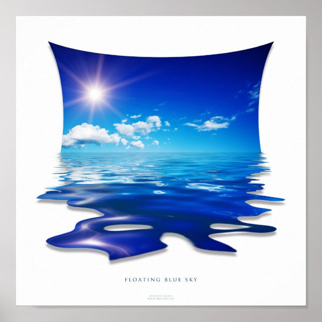 Póster cielo azul flotante (Frente)