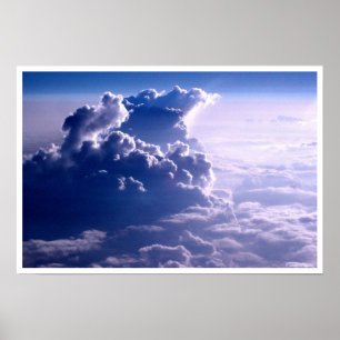 Póster Cielo Azul ondeando nubes