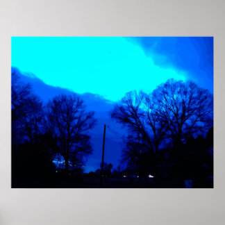 Póster Cielo azul por la noche