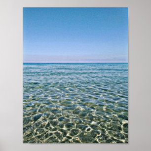 Póster Cielo azul y hermoso Poster del mar tranquilo
