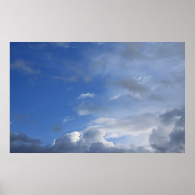 Póster Cielo azul y nubes (Frente)