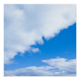Póster Cielo azul y nubes blancas