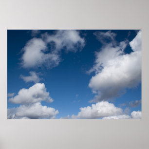 Póster cielo azul y nubes blancas