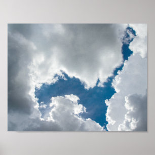 Póster Cielo azul y nubes sunlit