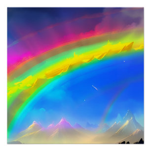 Póster Cielo brillante de arco iris