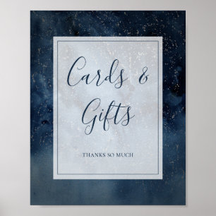 Póster Cielo Celestial Con Tarjetas Con Marco Y Letrero D