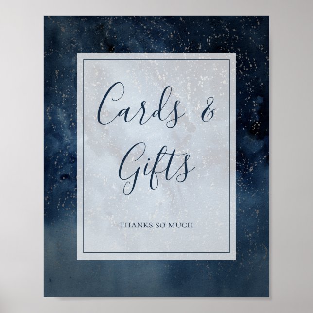 Póster Cielo Celestial Con Tarjetas Con Marco Y Letrero D (Frente)