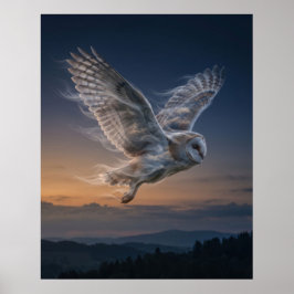Póster Cielo Crepuscular del Búho de Viento