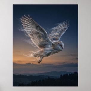 Póster Cielo Crepuscular del Búho de Viento