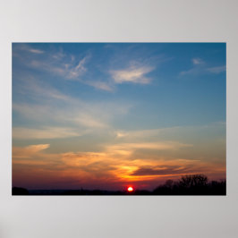 Póster Cielo de atardecer de invierno