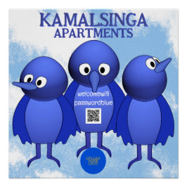 Póster Cielo de aves azules Personalizados personalizadas