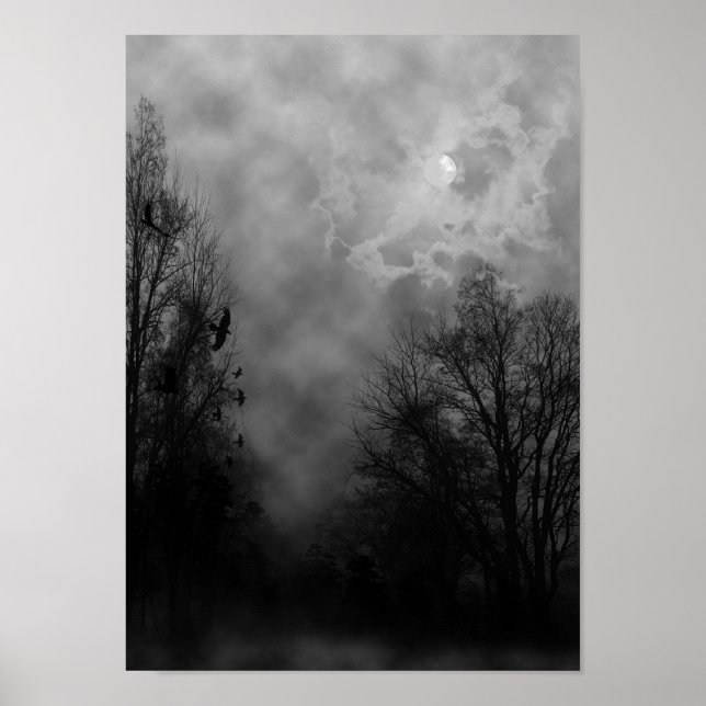 Póster Cielo de Halloween con Poster de Ravens (Frente)