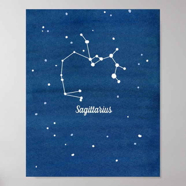 Póster Cielo de la noche de la constelación de Sagittariu (Frente)