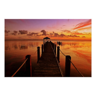 Póster Cielo de la puesta del sol