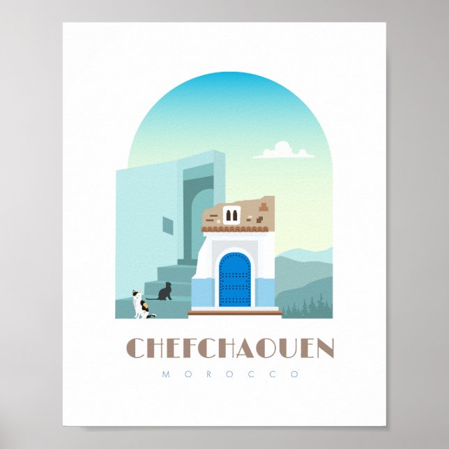 Póster Cielo de Marocco de Chefchaouen (Frente)