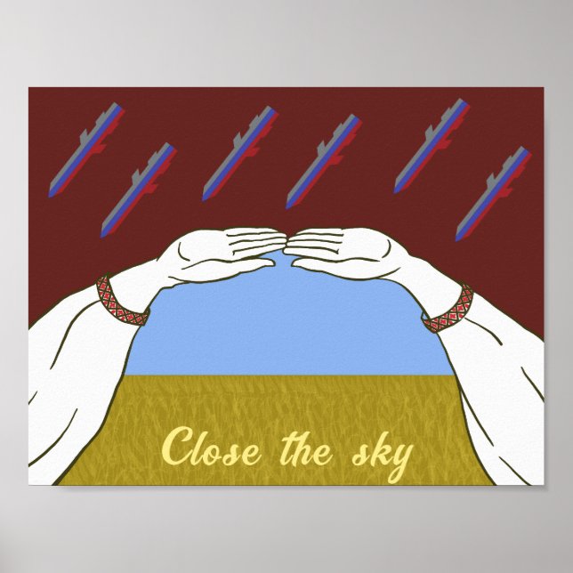 Póster Cielo de paz "amarillo y azul" de Ucrania (Frente)