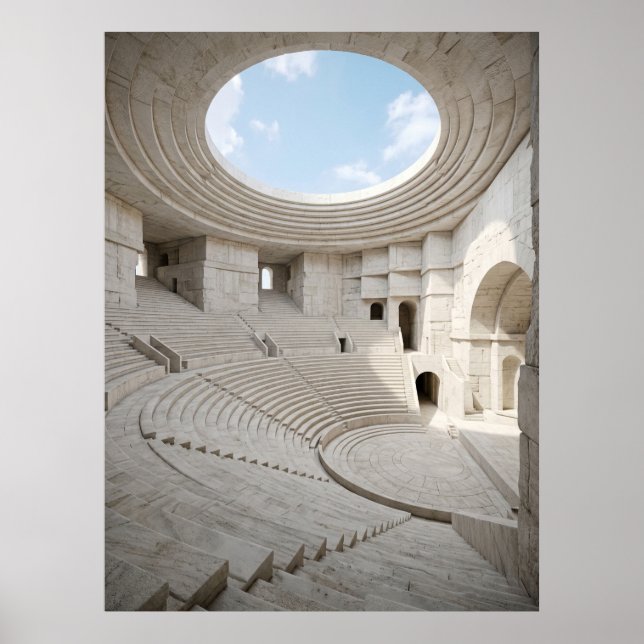 Póster Cielo del antiguo anfiteatro de mármol (Frente)