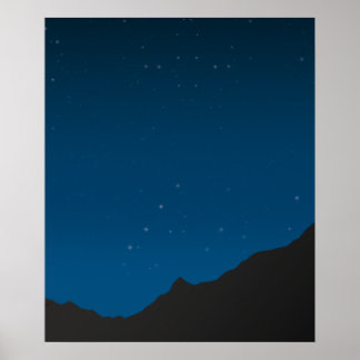 Póster Cielo Estelar Sobre Las Montañas En Poster De Noch