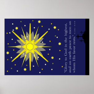 Póster cielo estrellado con cruces como 2:14