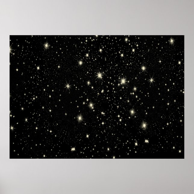 Póster Cielo estrellado de estrellas de noche (Frente)