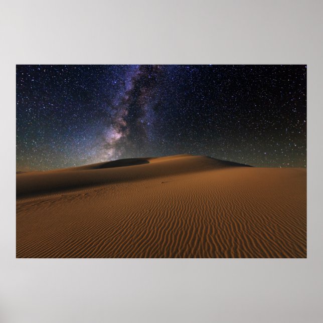 Póster Cielo estrellado sobre el desierto Gobi de las dun (Frente)