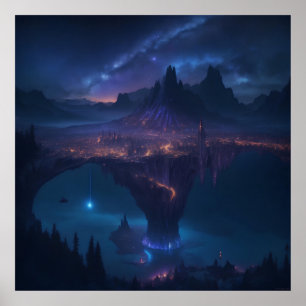 Póster Cielo estrellado y nocturno cósmico