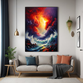 Póster Cielo feroz y mar ruidoso - Arte dinámico del pais