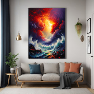 Póster Cielo feroz y mar ruidoso - Arte dinámico del pais