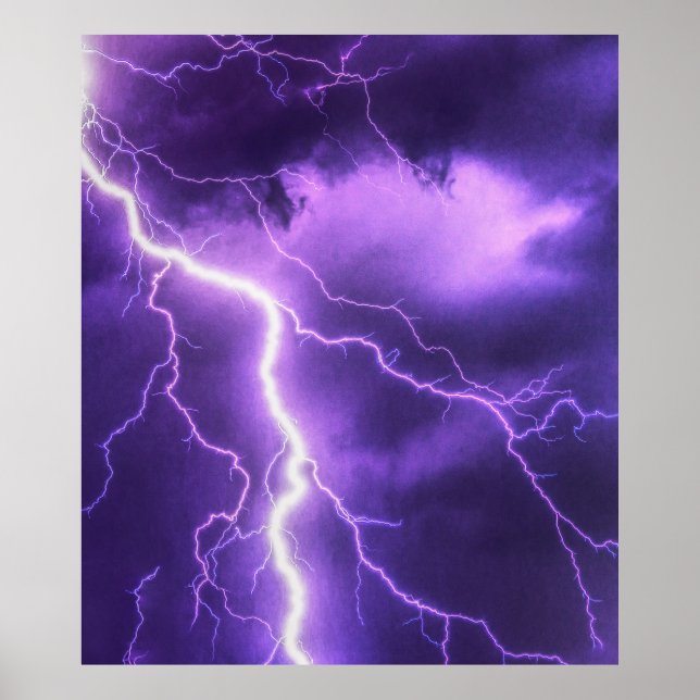 Póster cielo hermoso, trueno (Frente)