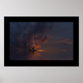 Póster cielo naranja