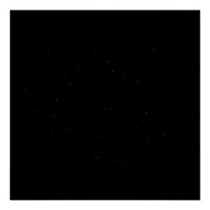 Póster Cielo Negro Estrellas Arcoíris