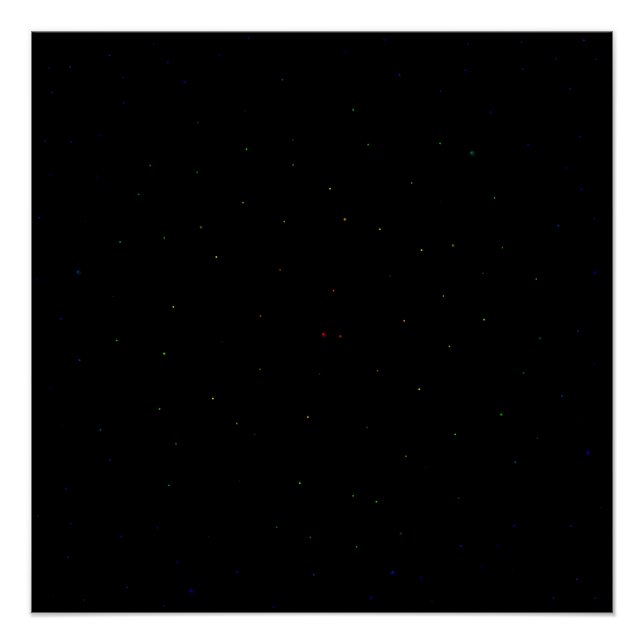 Póster Cielo Negro Estrellas Arcoíris (Anverso)