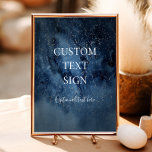 Póster Cielo nocturno celeste | Personalizado de tarjetas<br><div class="desc">Este cielo celestial nocturno | tarjetas de plata y regalos personalizado poster es perfecto para su boda de bajo estrellas encantado. El cielo de color azul marino oscuro, salpicado de estrellas plateadas, marcará la pauta de tu boda al aire libre de boho nocturno. Personalízalo como quieras o manténgalo como está....</div>