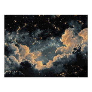 Póster Cielo nocturno con estrellas