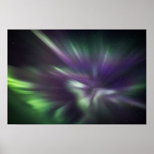 Póster Cielo nocturno de las luces del norte