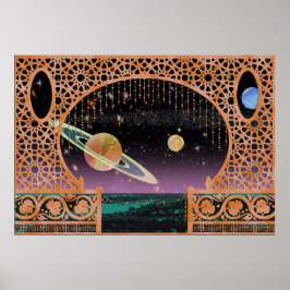 Póster Cielo nocturno en Risa ~ Viajes interplanetarios