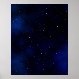 Póster Cielo nocturno estrellado oscuro