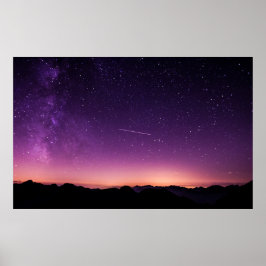 Póster Cielo nocturno morado, Escurelle, Italia