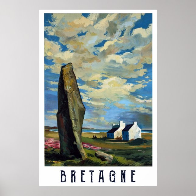Póster Cielo nublado sobre Bretaña, Francia (Frente)