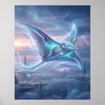 Cielo Océano Raya Manta de Neón