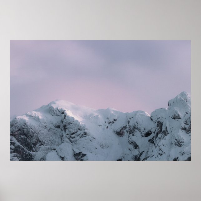 Póster Cielo púrpura sobre montañas (Frente)