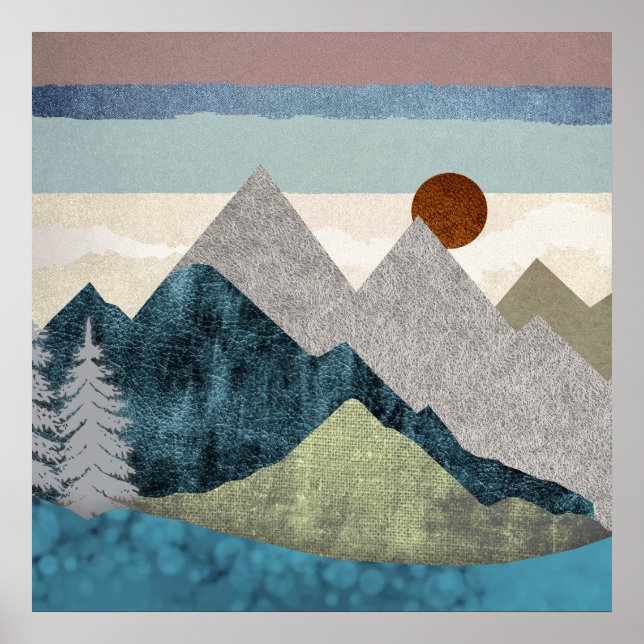 Póster Cielo rayado de montaña (Frente)
