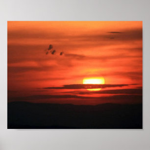 Póster Cielo Rojo Sobre el Valle
