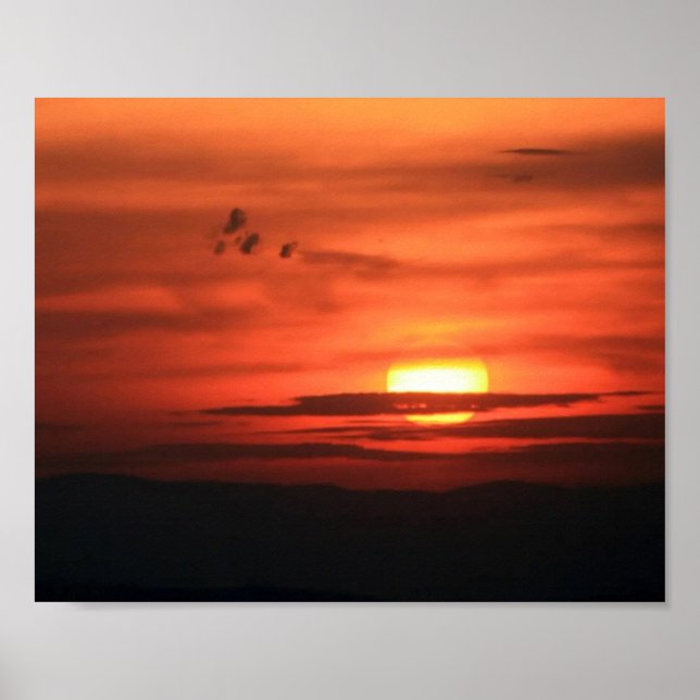 Póster Cielo Rojo Sobre el Valle (Frente)