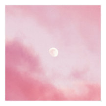 Cielo rosado y luna estéticos