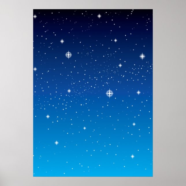 Póster Cielo Starry azul profundo (Frente)
