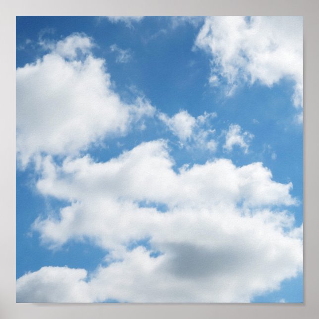 Póster cielo, tiempo, naturaleza, blanco, azul, nube, luz (Frente)