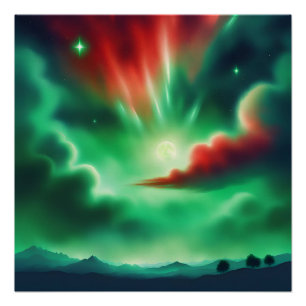 Póster cielo verde