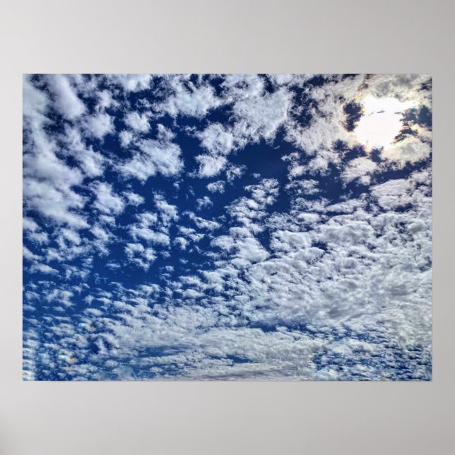 Póster Cielos azules y nubes blancas (Frente)