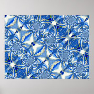 Póster Cielos azules y orquídeas blancas románticos